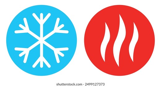 Cold and heat thermometer icon. Vector illustration Clipart image isolated on white background.