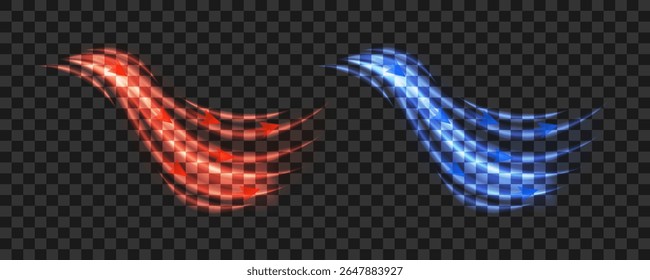 Fluxo de ar frio e quente com setas direcionais. Os efeitos de iluminação abstratos são adequados para demonstrar os princípios de ar condicionado, sistemas de ventilação e materiais de treinamento HVAC