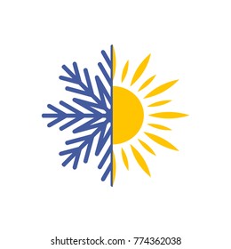 Cold and hot icon vector isolated on white background