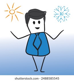Cold Hot Stick Man vector design