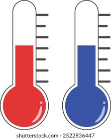 Ilustración de temperatura fría y caliente