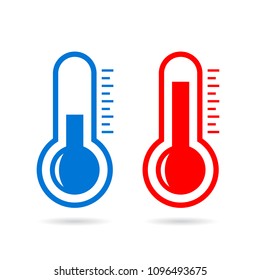 Cold and hot thermometer vector icon illustration isolated on white background