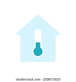 cold house concept, cool house, low temperature. icon illustration. flat cartoon style. vector design