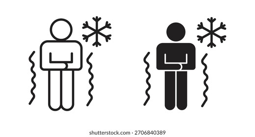 Cold human icon concept outline symbol design. Simple element illustration.
