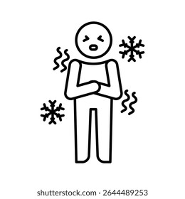 Sinal de definição de contorno de ícone humano frio