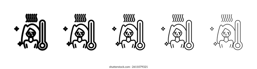 Cold human icon Symbol mark in Outline style