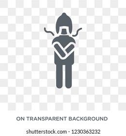 cold human icon. Trendy flat vector cold human icon on transparent background from Feelings collection. 