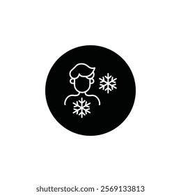 Cold human icon Vector flat thin line illustration