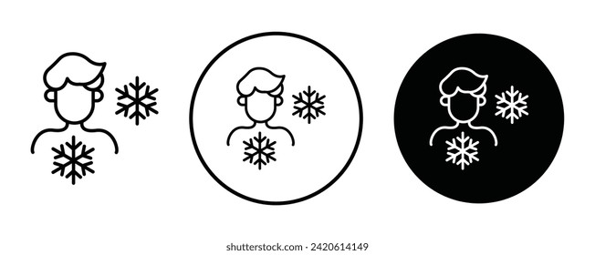 Cold Human Skin Symbol Sammlung oder Set. Cold human Thin Vektorgrafik