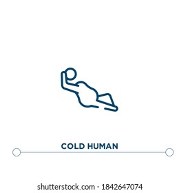 cold human outline vector icon. simple element illustration. cold human outline icon from editable feelings concept. can be used for web and mobile
