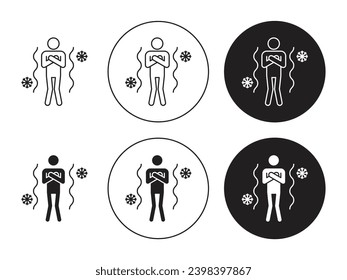 Ilustración vectorial humana fría en color blanco y negro adecuada para aplicaciones y diseños de interfaz de usuario de sitios web.