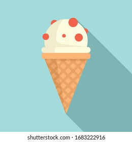 Cold ice cream icon. Flat illustration of cold ice cream vector icon for web design