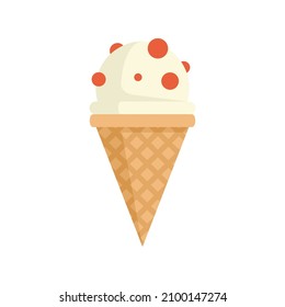 Cold ice cream icon. Flat illustration of cold ice cream vector icon isolated on white background