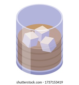 Cold ice cube cocktail icon. Isometric of cold ice cube cocktail vector icon for web design isolated on white background
