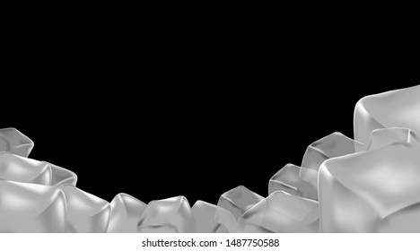 Cold Ice cubes with black background, Vector illustration
