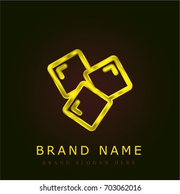 Cold Ice Cubes golden metallic logo