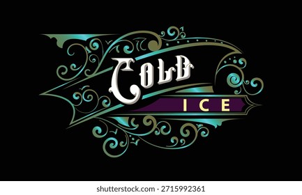 Diseño de estilo personalizado con letras COLD ICE