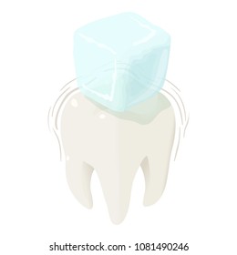 Cold ice on tooth icon. Isometric of cold ice on tooth vector icon for web design isolated on white background