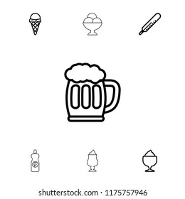 Cold icon. collection of 7 cold outline icons such as thermometer, milkshake, beer mug, ice cream. editable cold icons for web and mobile.