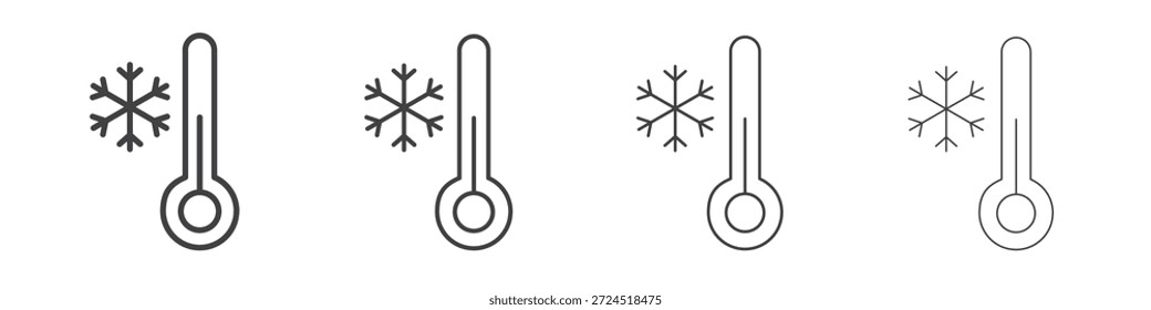 Concepto de icono frío Pictograma lineal. Ilustración de elemento simple.