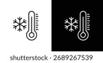 Cold icon. Editable stroke. Icon for web.