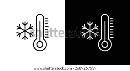 Cold icon. Editable stroke. Icon for web.