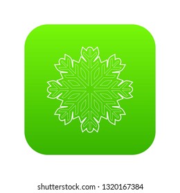 Cold icon green vector isolated on white background