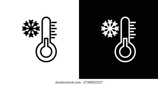 Cold icon. Isolated object on a black and white background.