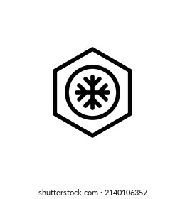 Icono frío. Diseño De Estilo De Arte De Línea Aislado En Fondo Blanco