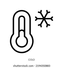 cold icon. Line Art Style Design Isolated On White Background