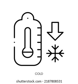 cold icon. Linear style sign isolated on white background. Vector illustration