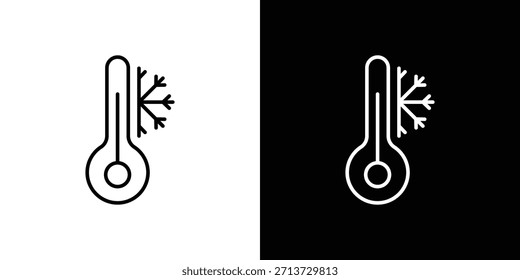 Ícone frio, sinal de vetor de contorno, download de design de logotipo