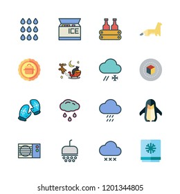 cold icon set. vector set about star, milk, sled and ermine icons set.