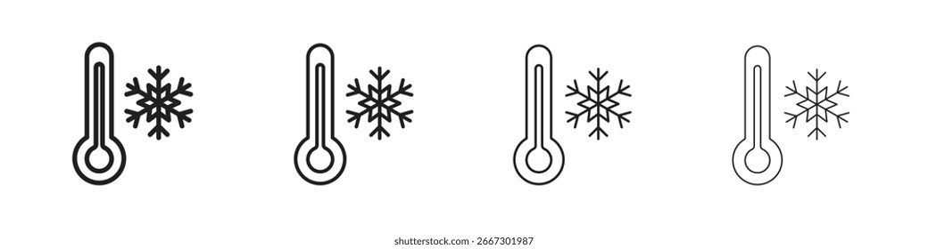 Cold icon simple black vectors pack. Design infographic element