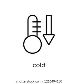 cold icon. Trendy modern flat linear vector cold icon on white background from thin line collection, outline vector illustration