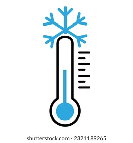 Cold icon vector. winter illustration sign. freezing symbol. Thermometer logo.