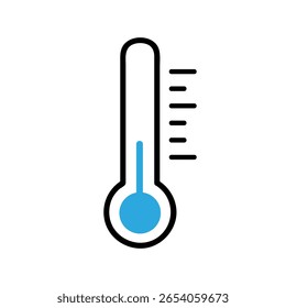 Vector frío del icono. signo de la ilustración del invierno. símbolo de congelación. Logotipo del termómetro.