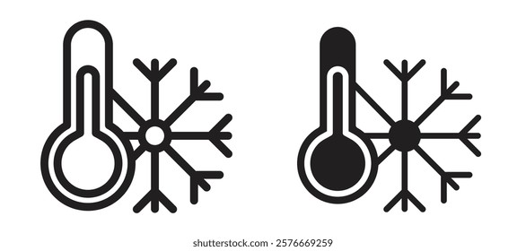 Cold icons in outline and stroke versions