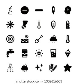 cold icons set with snow storm day symbol of winter weather, sock and cold stormy night of hail or snow vector set