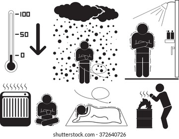 Cold and illness icon set