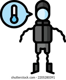 cold isolated design element stock illustration. Vector on a white background