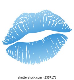 blue lipstick kiss