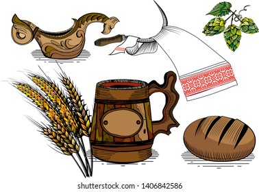 cold kvass with bread and millet
