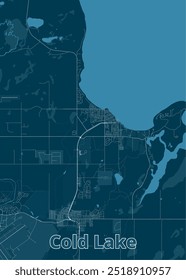 Cold Lake, Alberta, Kanada künstlerische Blaupause Karte Poster