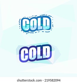 cold letters. ice concept - vector illustration