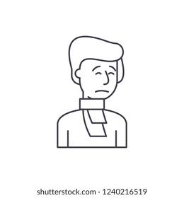 Cold line icon concept. Cold vector linear illustration, symbol, sign