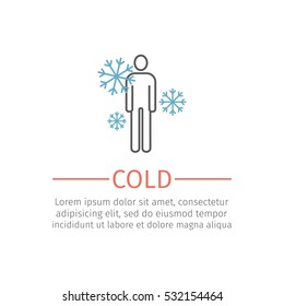 Cold line icon. Vector sign.