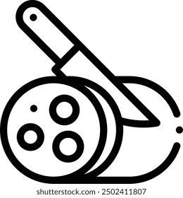 cold meat icon. Thin Linear Style Design Isolated On White Background