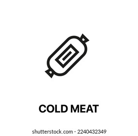 Cold meat icon vector. Linear style sign for mobile concept and web design. cold meat symbol illustration. Pixel vector graphics - Vector.	