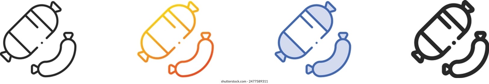 cold meat icon.Thin Linear, Gradient, Blue Stroke and bold Style Design Isolated On White Background